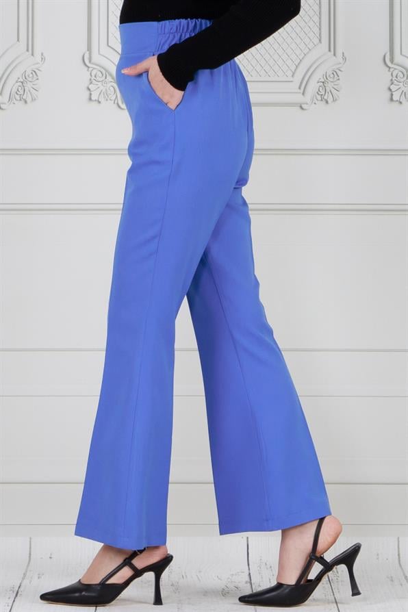 بنطلون واسع الساقين-أزرق