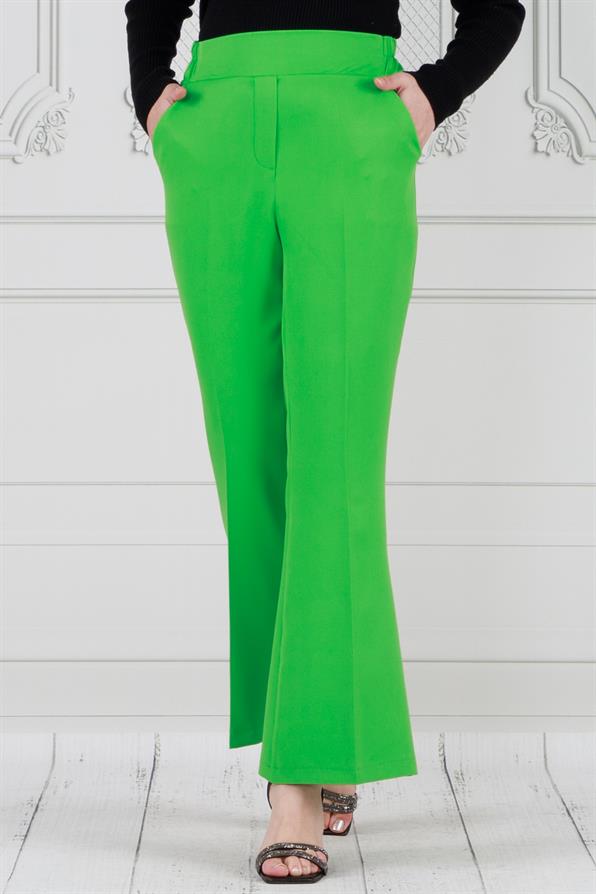 بنطلون واسع الساقين-أخضر