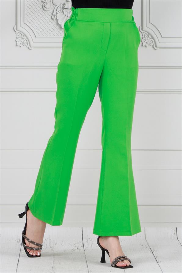 بنطلون واسع الساقين-أخضر