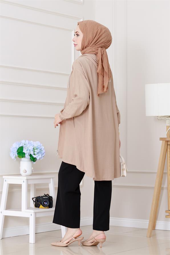 Kapüşonlu Önü Patlı Kap-Bej