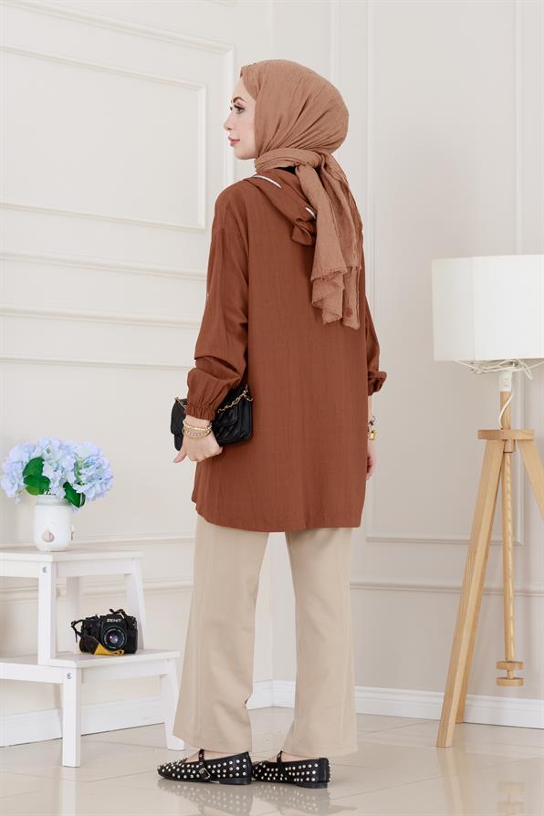 Kapüşonlu Önü Patlı Kap-Kahverengi