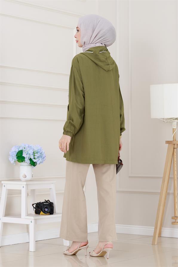 Kapüşonlu Önü Patlı Kap-Yeşil