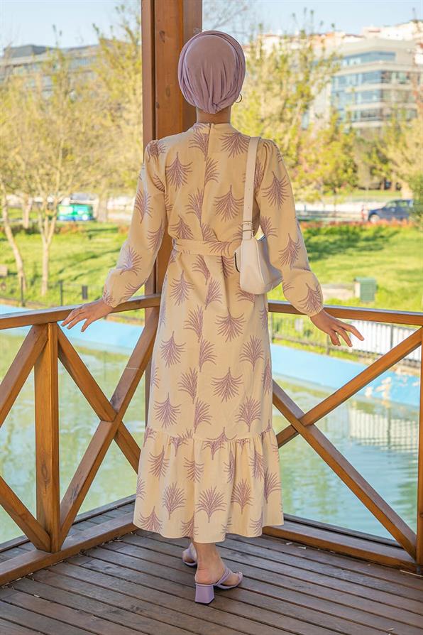 Linen Roped Long- Lilac Dress