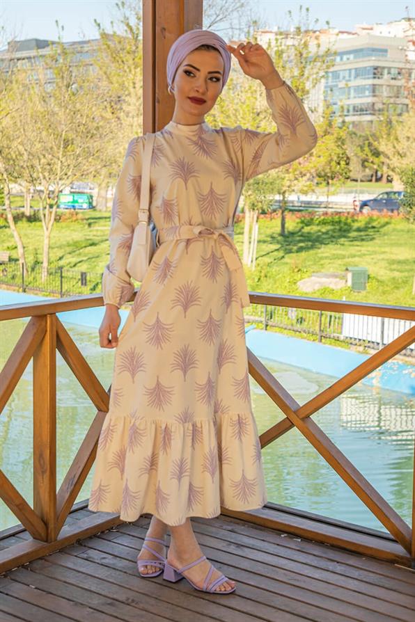 Linen Roped Long- Lilac Dress