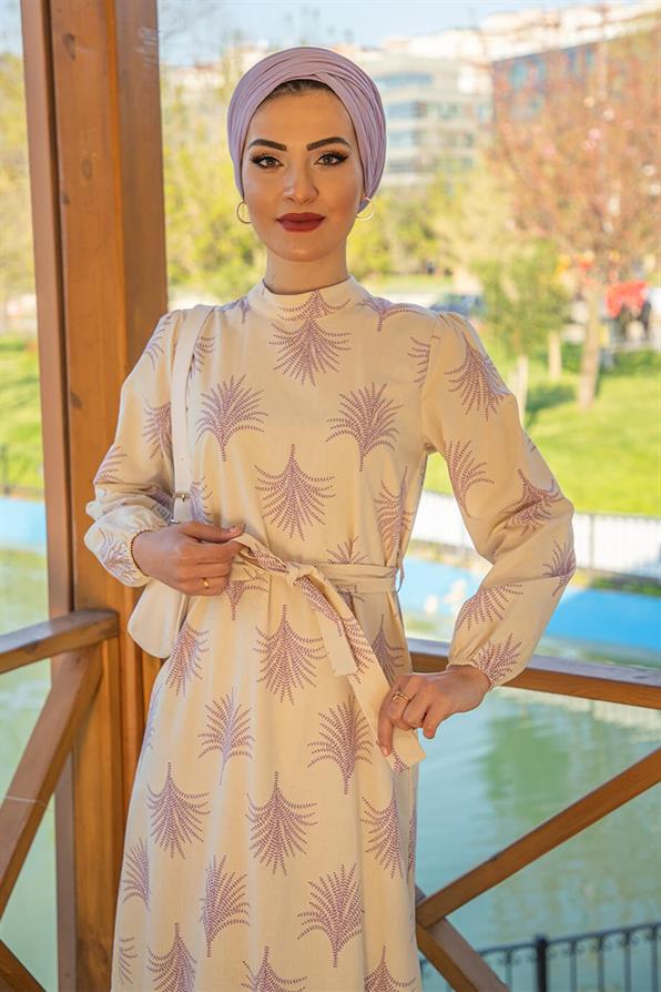 Linen Roped Long- Lilac Dress