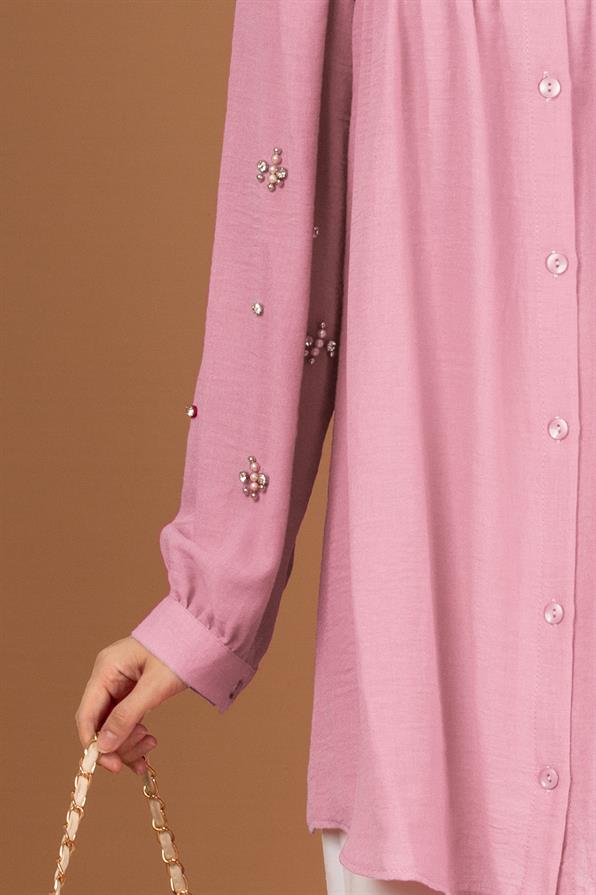 Pearl Sleeve Tunic-Pink