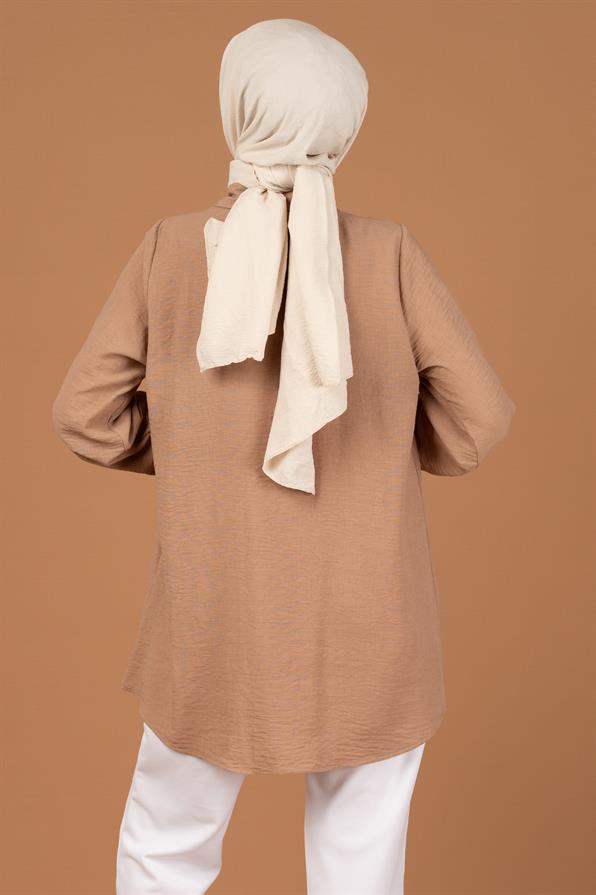 Stone Embellished Tunic-Mink