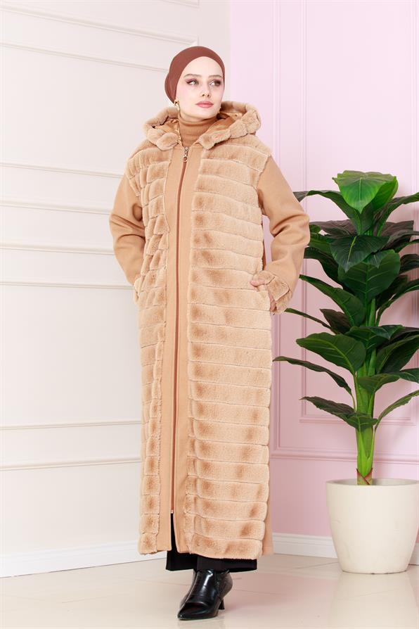 معطف من الفرو الكشمير - لون الجمل