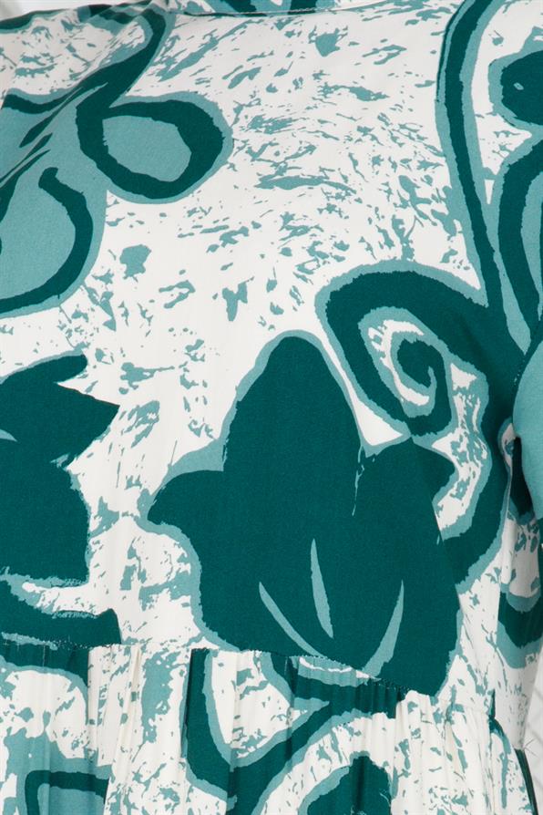 فستان ليليوم فيسكون بحزام- لون أخضر