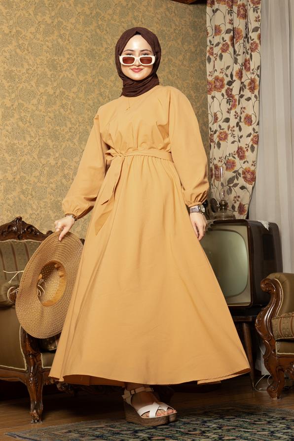 Whirling Dervish Model Dress-Beige