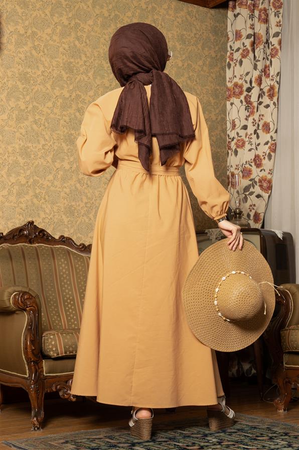 Whirling Dervish Model Dress-Beige