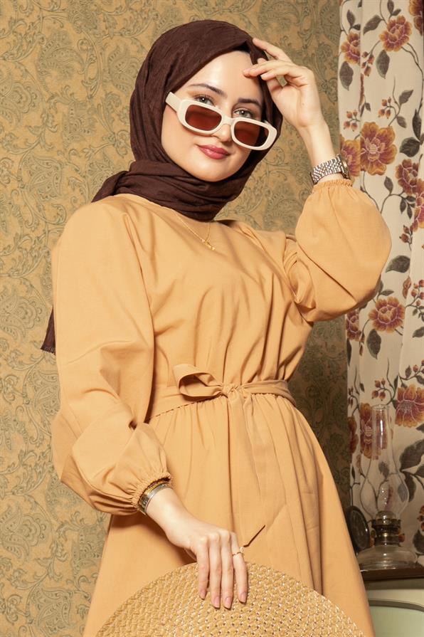 Whirling Dervish Model Dress-Beige