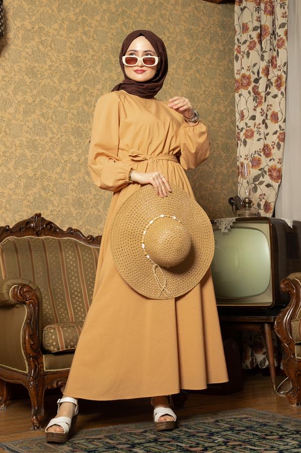 Whirling Dervish Model Dress-Beige