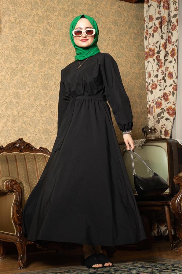 Whirling Dervish Model Dress-Black