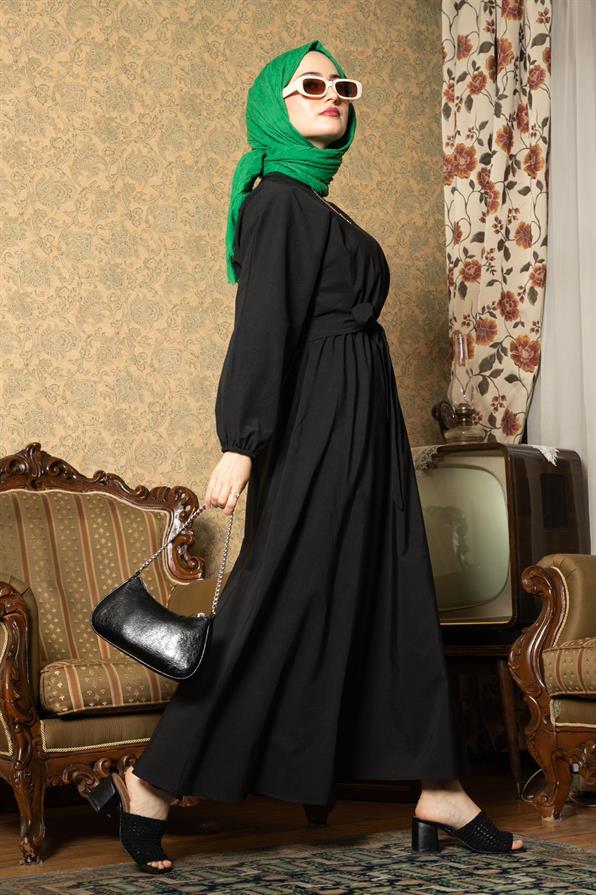 Whirling Dervish Model Dress-Black