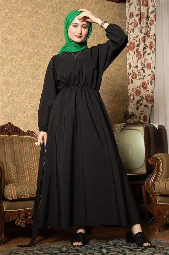 Whirling Dervish Model Dress-Black