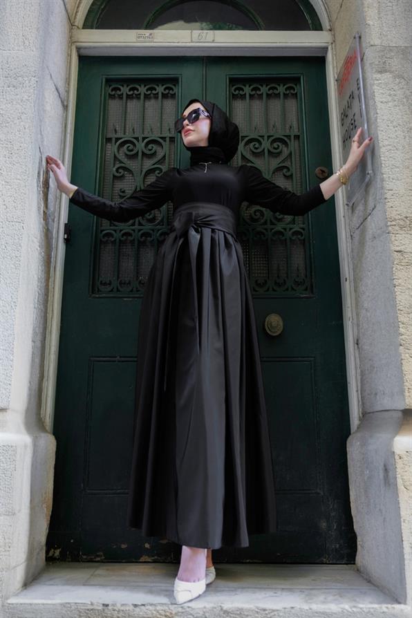 Mia Balon Elbise-Siyah