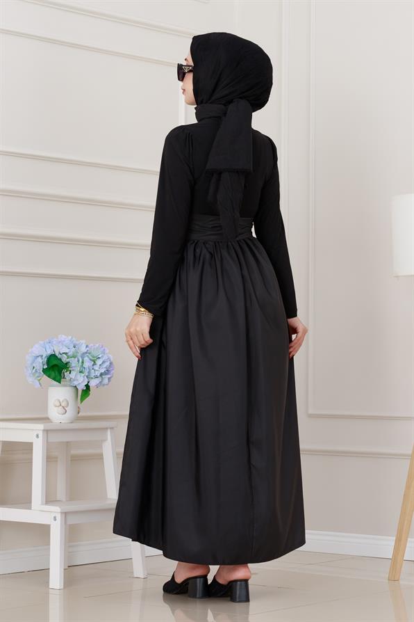 Mia Balon Elbise-Siyah