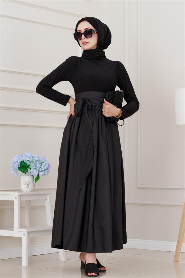 Mia Balon Elbise-Siyah