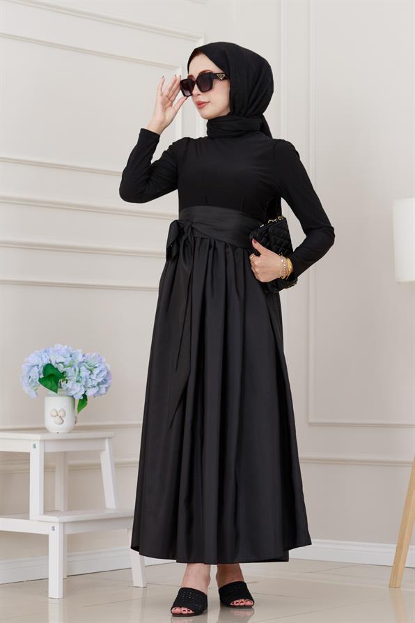 Mia Balon Elbise-Siyah