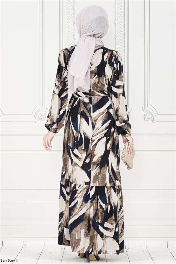 Mimosa Viscose Belted Dress - Dark Blue