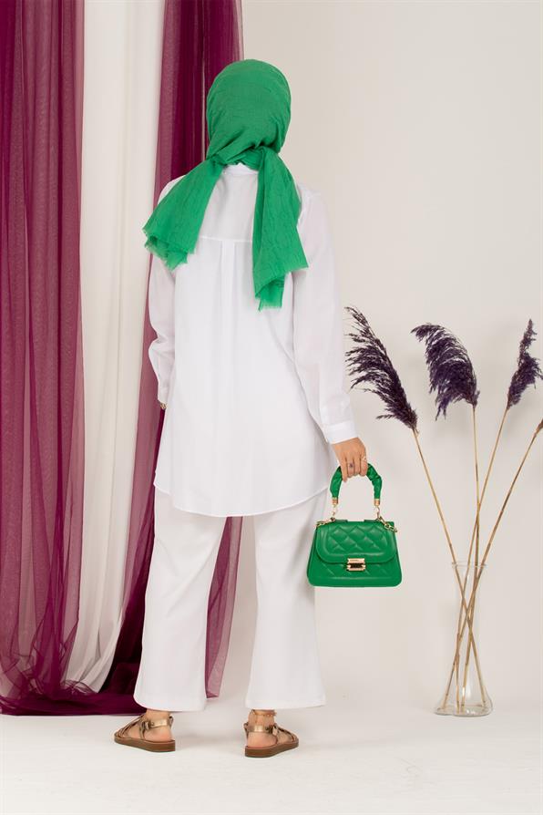 Neon Bead Detailed Tunic-White