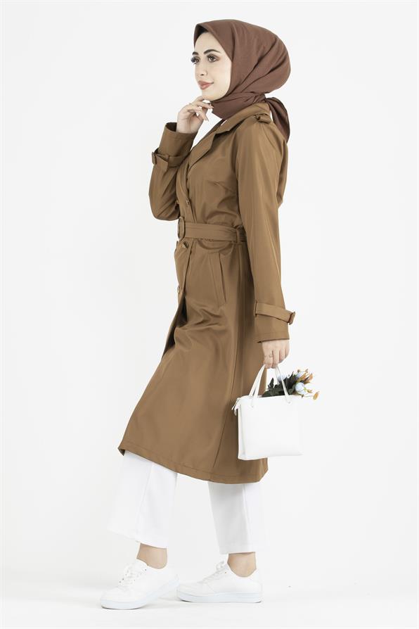 ترنشكوت بالإكيت على الكتف-اللون العسلي