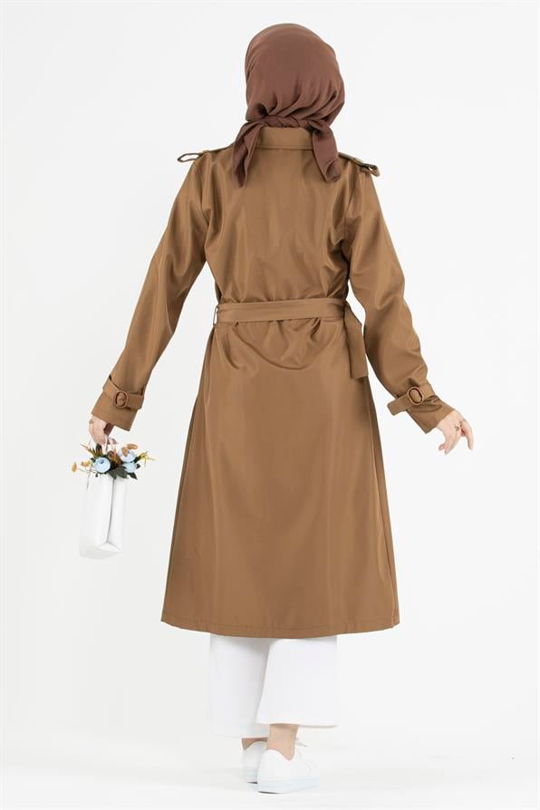 ترنشكوت بالإكيت على الكتف-اللون العسلي