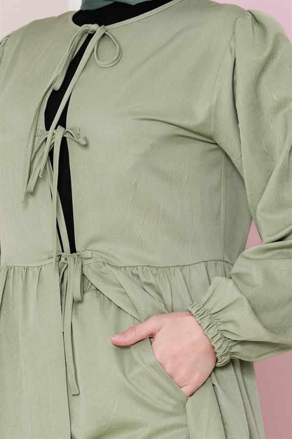 طقم  برباط أمامي - لون أخضر نعناعي