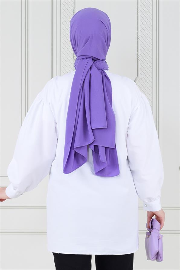 تونيك بوردة على الجهة الأمامية - لون أبيض