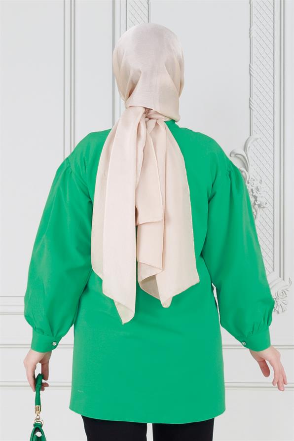 تونيك مزين بوردة أمامية - لون أخضر