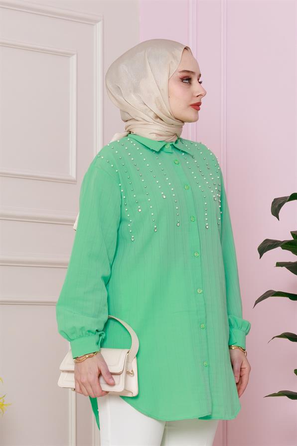 تونيك لؤلؤي - لون أخضر مائي