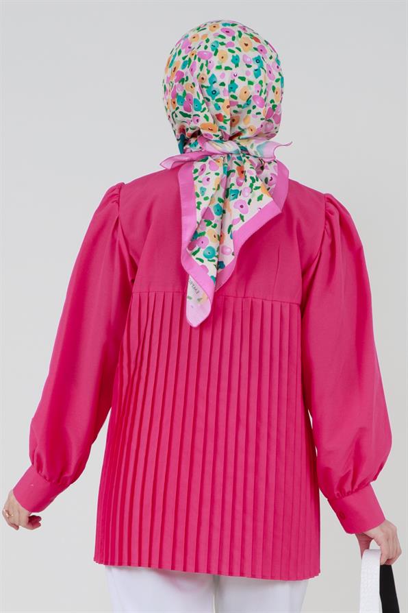 قميص بأمام مجعد - فوشيا