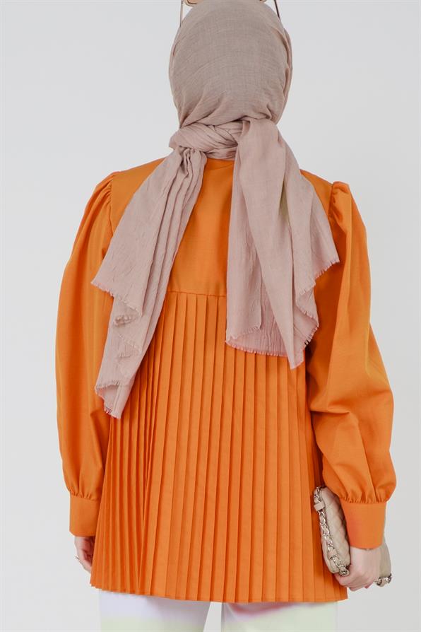 قميص بأمام مقصوصة - برتقالي