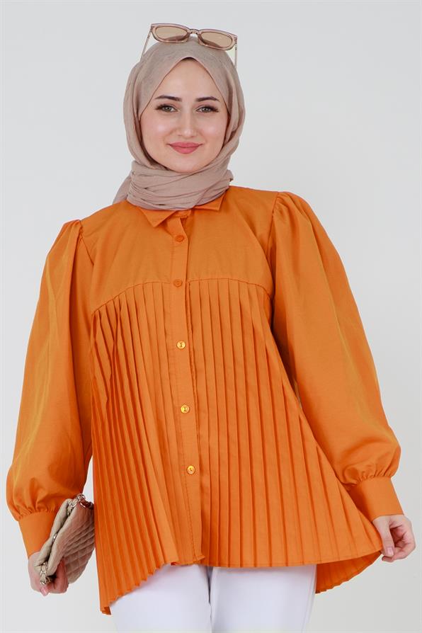 قميص بأمام مقصوصة - برتقالي