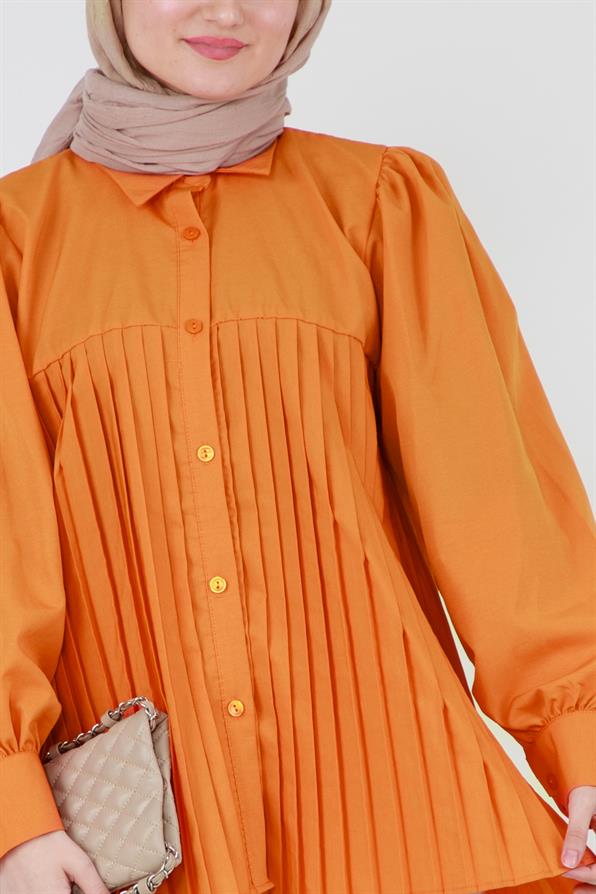 قميص بأمام مقصوصة - برتقالي