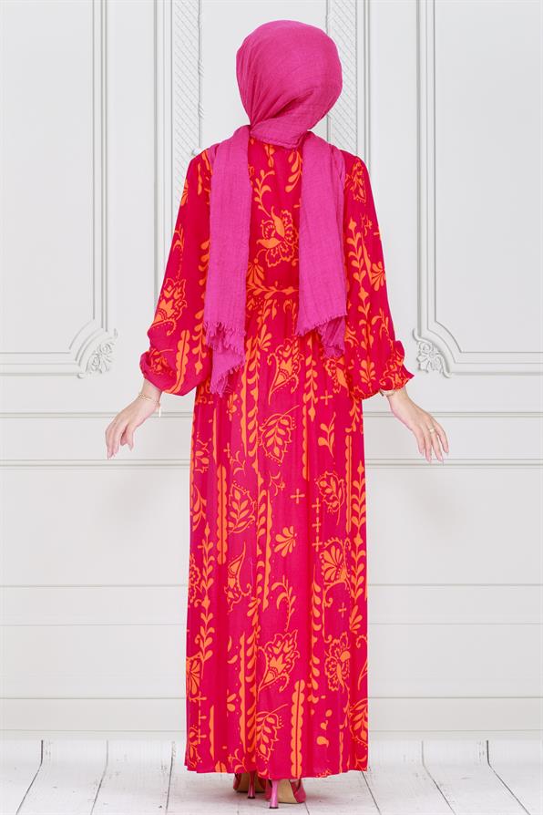 فستان فيسكوز -اللون وردي