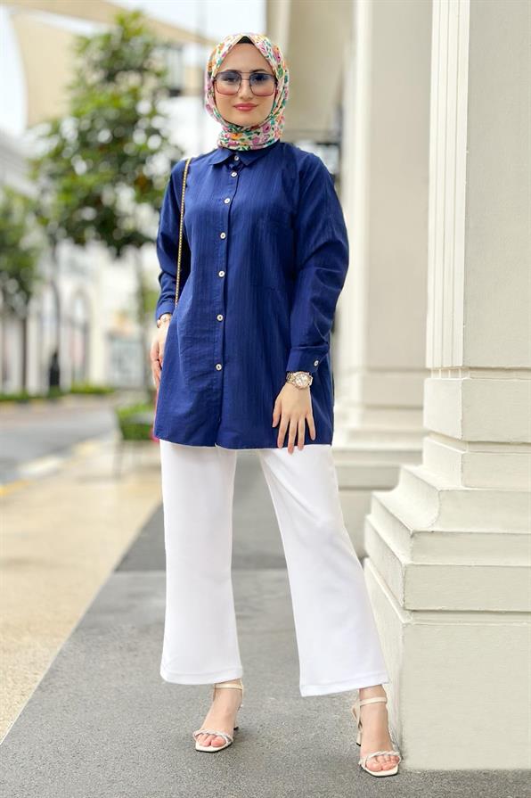 Oversize Shirt Navy Blue