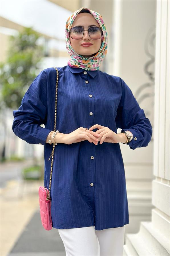 Oversize Shirt Navy Blue