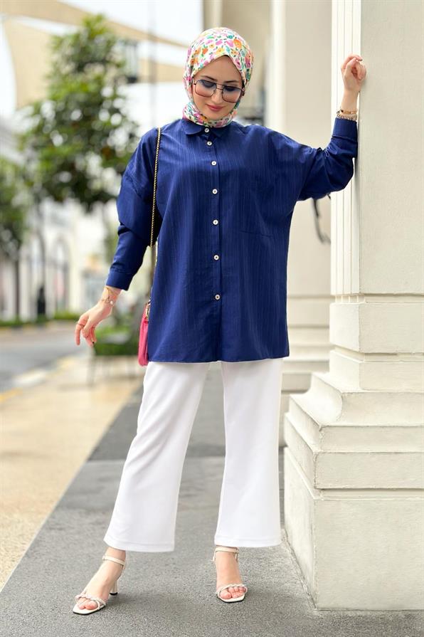 Oversize Shirt Navy Blue
