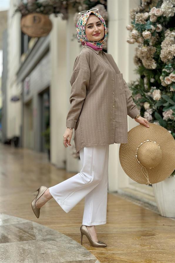 Oversize Shirt Light Brown