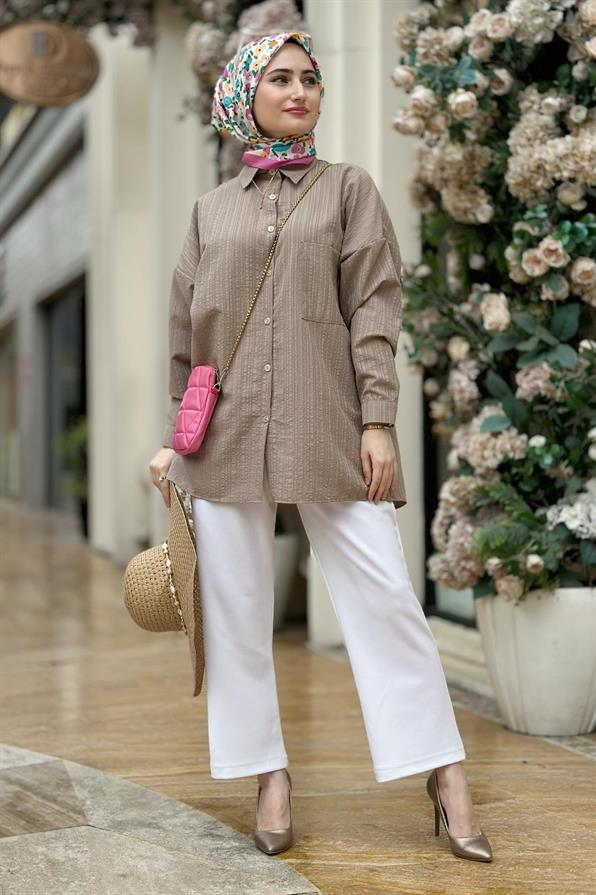 Oversize Shirt Light Brown