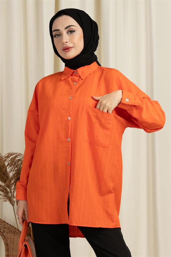 Oversize Gömlek-Turuncu