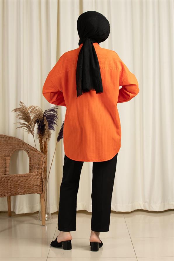 Oversize Gömlek-Turuncu