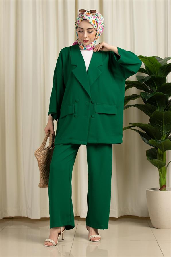 Oversize Takım Zümrüt Yeşili