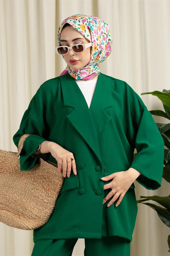 Oversize Takım Zümrüt Yeşili