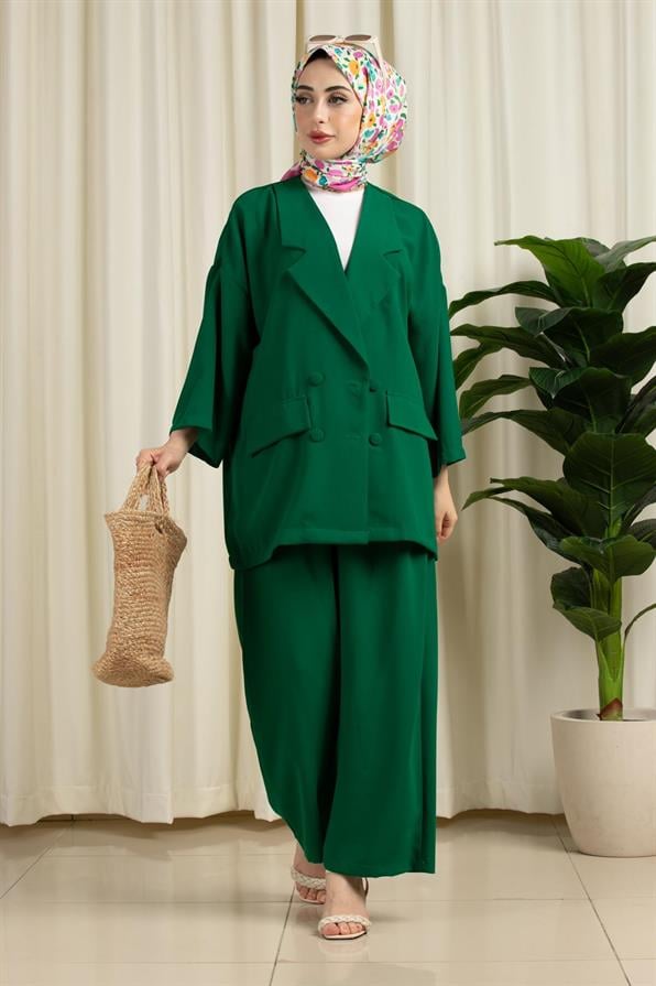 Oversize Takım Zümrüt Yeşili