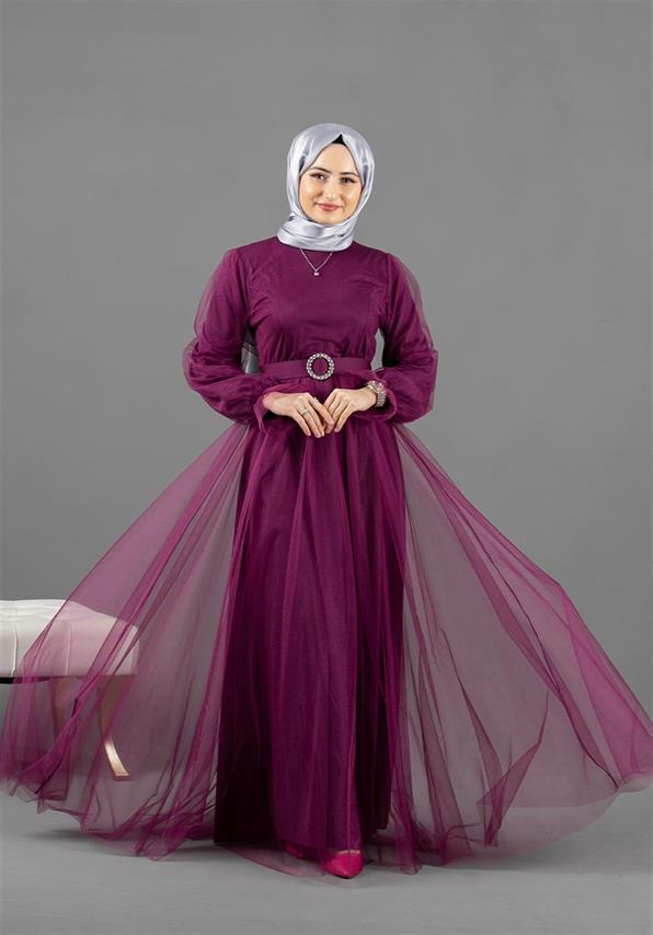 Fairy Model Evening Dress-plum color