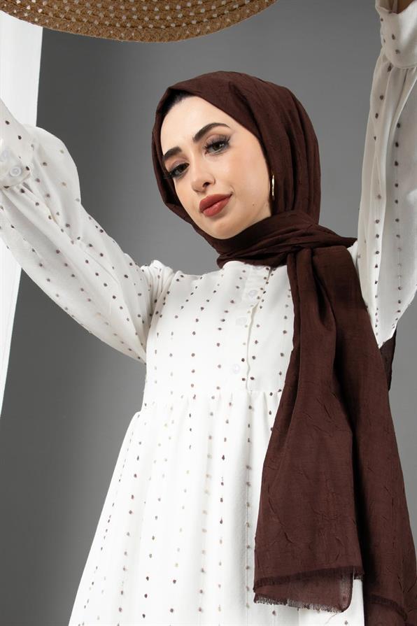 Spot Desing Lined Dress-Black White