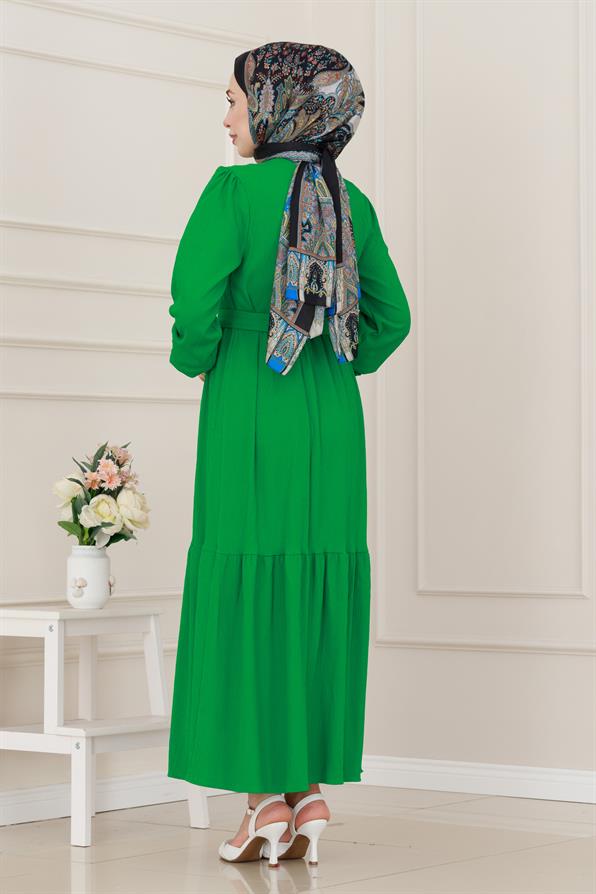 فستان موديل الأميرة-اللون الأخضركامل